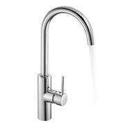 VEVOR Grifo de Lavabo sin Contacto para Baño, Grifo Automático Manual con Sensor para Lavabo e Inodoro, Cuello de Cisne, Cromado Plateado, Resistente a la Corrosión, 104 x 52 x 395 mm, 7,6 L/min
