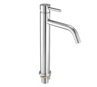 VEVOR Grifo Monomando para Fregadero de Cocina, Cromado Plateado, Acero Inoxidable 304 con Manguera Trenzada, con Botón de Drenaje, para Baño, Caravana, Bar, Grifo Arco Alto, 355 x 200 x 53 mm