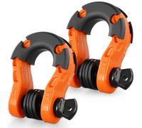 VEVOR Grillete con Anilla en D de 19mm, 2 Grilletes de Acero de Aleación de 30T de Resistencia a la Rotura con Pasador de Tornillo de 22mm, Aisladores y Arandelas Grillete para Camión, Jeep, Naranja