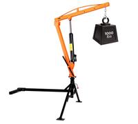 VEVOR Grúa para Camioneta Capacidad de Carga 453,6 kg, con Gato Hidráulico de 8 T, Pluma Telescópica Rotación 360°, Base de Acero, Grúa Pickup Plegable para Elevación de Equipos, Fardos de Pienso