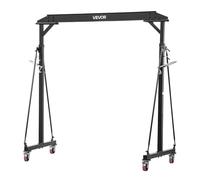 VEVOR Grúa Pórtico Capacidad de 997 kg, Grúa Pórtico Móvil, Estructura de Acero Resistente a la Corrosión, Altura Ajustable de 243 a 363 cm, Ruedas con Bloqueo, para Cargas Pesadas, Garaje, Almacén