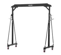 VEVOR Grúa Pórtico Capacidad de 997 kg, Grúa Pórtico Móvil, Estructura de Acero Resistente a la Corrosión, Altura Ajustable de 243 a 363 cm, Ruedas con Bloqueo, para Cargas Pesadas, Garaje, Almacén