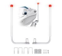 VEVOR Guía para Remolque de Barco 160 cm Ancho Ajustable 30 cm Guía de Lanzamiento de Acero Galvanizado con Tubo de PVC y LED para Moto Acuática, Barco de Pesca, Velero, Bote Inflable, 550x85x1600 mm