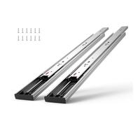VEVOR Guías para cajones (10 pares, 457,2 mm, 45,4 kg) | Carril de guía de acero de montaje lateral, extensión completa para estantería, armario de cocina, de acero galvanizado