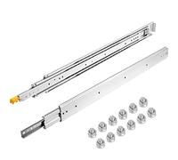 VEVOR Guías para Cajones 101,6 cm, Rieles para Cajones 227 kg, Carriles para Cajones Correderas para Cajones Guías Laterales para Cajones con Rodamiento de Bolas Guías Telescópicas para Cajones Plata