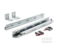 VEVOR Guías para cajones, 6 pares de guías para cajones de bolas, 457 mm, cierre suave y silencioso, 45,4 kg, carril guía de montaje lateral inferior, acero con cerradura para gabinete de cocina