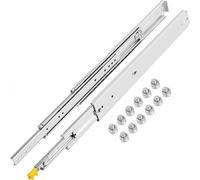 VEVOR Guías para Cajones 86,4 cm, Rieles para Cajones 227 kg, Carriles para Cajones Correderas para Cajones Guías Laterales para Cajones con Rodamiento de Bolas Guías Telescópicas para Cajones Plata