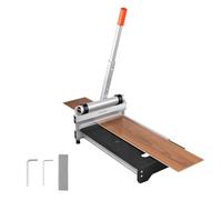 VEVOR Guillotina para Laminado, Cortador de Suelo, Corte Máximo 330 mm, Espesor 12 mm con Palanca de Aluminio, Guía de Ángulo, Mango Telescópico, Ruedas, Cuchilla D2 para LVP VCT LVT SPC Vinilo Piso