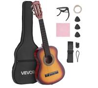 VEVOR Guitarra Clásica, Kit de Guitarra Clásica de Madera de 780 mm con Cuerdas de Nailon, Funda, Correa, Afinador, Cuerdas Adicionales, Púas, Cejilla, Madera de Tilo, Color del Amanecer