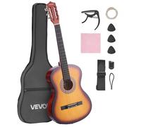 VEVOR Guitarra Clásica, Kit de Guitarra Clásica de Madera de 960 mm con Cuerdas de Nailon, Funda, Correa, Afinador, Cuerdas Adicionales, Púas, Cejilla, Madera de Tilo, Color del Amanecer