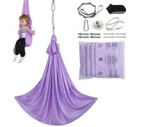 VEVOR Hamaca aérea de yoga 2,8 x 1,6 m Kit de columpio de yoga con inversión de danza aérea Nylon 100 g/m² Carga 250 kg Vuelo aéreo antigravedad para fitness Culturismo Pilates Gimnasio Hogar, Púrpura