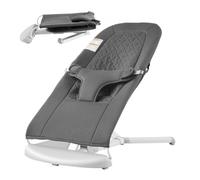 VEVOR Hamaca Plegable Portátil para Bebés de 0 a 9 Meses, con 2 Ángulos Reclinables y Arnés de 3 Puntos, con Bolsa de Transporte para Interior y Exterior, Carga 9 kg, Gris Oscuro, 651 x 410 x 600 mm
