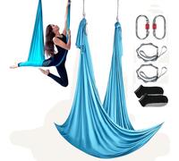 VEVOR Hamaca y columpio aéreo de yoga, 4.4 yardas, kit de iniciación de yoga con tela de nailon de 100 g/m², hardware de aparejo completo y guía de fácil instalación, vuelo antigravedad para todos los