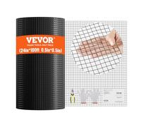VEVOR Hardware Cloth 24in100ft galvanizado 610x30480 mm alambre para pollos calibre 19 malla metálica recubierta de vinilo gallineros, cercas de conejos, corrales para aves, negro