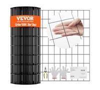VEVOR Rollo de malla de alambre galvanizado 610x15240 mm Malla de alambre para pollos calibre 16, malla metálica recubierta de vinilo para cercas de gallineros, cercas de serpientes para conejos, corr