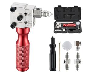 VEVOR Herramienta Abocardador Tubos de Freno, Kit de Abocardador de Líneas de Freno 45 Grados Simple y Doble para Tubos de 4,75 mm y 6,35 mm con Herramienta de Desbarbado para Reparación Automotriz