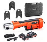 VEVOR Herramienta de Prensado de Tuberías 32 kN 18 V, Juego de Herramientas de Prensado para Tubos con Mordazas V15 V22 V28 Perfil V, Prensadora Inalámbrica para Fontanería Incluye Cargador Baterías