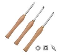 VEVOR Herramientas de Torneado de Madera 3 PCS Herramientas de Torno de Madera con Cortador de Carburo de Diamante Cuadrado Redondo con Asas Cómodas Caja 200mm 395x150x80mm Herramientas de Carpintería