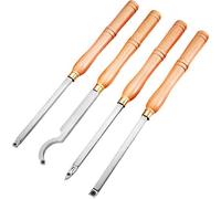 VEVOR Herramientas de Torneado de Madera para Torno, 4pcs Reemplazables, Formones para Madera, Herramientas de Torno de Carburo, Herramientas de Torno para Aficionados a la Artesanía