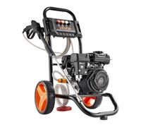 VEVOR Hidrolimpiadora de Alta Presión 2900 PSI 7 L/min Lavadora de Gasolina de Alta Presión con Bomba de Aluminio, Manguera de 7,9 m, 4 Boquillas, Ruedas para Coches Azulejos Entradas Ventanas Paredes