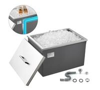 VEVOR Hielera Empotrable 30 l Acero Inoxidable 508 x 355 x 306 mm Tapa de Olla