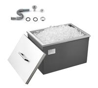 VEVOR Hielera Empotrable, 508 x 355 x 306 mm, de Acero Inoxidable, con Capacidad para 30 L, con Tapa para Exterior y Tubo de Drenaje Incluido, para Vino y Cerveza Fríos, Tapa Olla, Uso Versátil