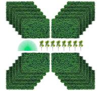 VEVOR Hierba Artificial Verde de 24 Piezas 61 x 40,6 cm, Panel de Boj de Hiedra Artificial de Alta Densidad contra UV y 100% PE, Plantas Artificiales Decorativas para Pared, Jardines, Patio Trasero