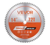 VEVOR Hoja de Sierra Circular, 355 mm de Diámetro, 72 Dientes Afilados de Aleación, 25,4 mm de Mandril, Acabado Fino, Hoja de para Cortar Metal con Rejillas de Ventilación que Reducen el Ruido