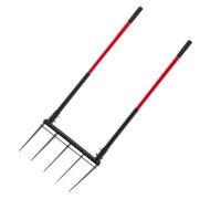 VEVOR Horca Ancha de 5 Dientes con Mangos Dobles de Fibra de Vidrio, Resistente, Diseño Ergonómico en Forma de U, Herramienta de Jardinería para Compostaje, Trasplante y Aireación, 1370 x 515 mm