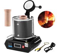VEVOR Horno de Fusión de Oro, Temperatura Máx. 1150 ℃, Horno de Fusión Eléctrico Digital con Crisol Cerámico de 3 kg para Fundición y Refinación de Metales Preciosos, para Oro/Plata/Aluminio, Negro