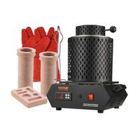 VEVOR Horno de Fusión de Oro, Temperatura Máxima de 1150 °C, Horno de Fusión Eléctrico Digital con Crisoles Cerámicos de 1 kg y 3 kg, Pinzas para Crisol y Guantes, para Oro, Plata, Aluminio y Cobre