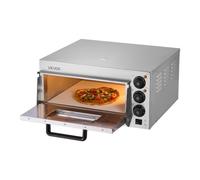 VEVOR Horno de Pizza Comercial Eléctrico de Encimera de Una Sola Capa, Acero Inoxidable con Piedra y Mango, Multiusos para Restaurantes, Pretzels Horneados en Casa, 515 x 560 x 267 mm, 50-350 ℃