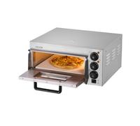 VEVOR Horno de Pizza Comercial Eléctrico de Encimera de Una Sola Capa, Acero Inoxidable con Piedra y Mango, Multiusos para Interiores para Restaurantes, Pretzels Horneados en Casa, 517 x 470 x 266 mm