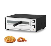 VEVOR Horno de Pizza Eléctrico de 30 cm para Encimera, Temperatura 25 a 300 °C, 1450 W, Control de Tiempo y Temperatura, con Tubo de Calor Doble y Bandeja Recogemigas, a Restaurantes y Cocinas