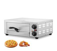 VEVOR Horno de pizza eléctrico para encimeras, 12 pulgadas, 1500 W, con control de temperatura y temporizador de 0 a 120 minutos, tecnología de horneado uniforme y bandeja recogemigas