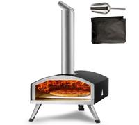 VEVOR Horno de Pizza Portátil 304,8 mm de Acero Inoxidable Horno Portátil de Carbón y Leña para Exteriores con Piedra de Pizza Plegable Cocción Rápida 540 °C para Cocinar Pan Camping Barbacoa Jardín