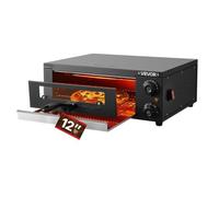 VEVOR Horno Eléctrico para Pizza, Horno de Sobremesa, 25-300 °C, 1450 W, con Control de Tiempo y Temperatura, Dos Resistencias y Parrilla, Ideal para Cocinas y Hostelería, 475 x 536 x 187 mm