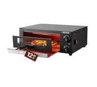 VEVOR Horno Eléctrico para Pizza, Horno de Sobremesa, 25-300 °C, 1450 W, con Control de Tiempo y Temperatura, Dos Resistencias y Parrilla, Ideal para Cocinas y Hostelería, 475 x 536 x 187 mm