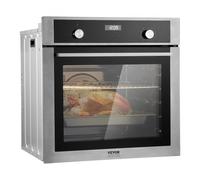 VEVOR Horno Empotrable de Pared Eléctrico 59,5 cm 76 L 9 Funciones para Cocina