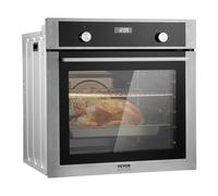 VEVOR Horno Empotrable de Pared Eléctrico 59,5 cm 76 L 9 Funciones para Cocina
