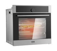 VEVOR Horno Empotrable 76 L Horno Simple Pared 59,5 cm Eléctrico 3550 W con 16 Funciones de Cocción Calentamiento Rápido a 200°C en 5 Minutos con Rejilla y Bandeja de Cocción para Restaurante, Cocina