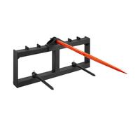 VEVOR Horquilla para Balas de Heno Capacidad de 725 kg Horquilla para Pacas 3 Dientes Horquillas de Púas Accesorio Sencillo con 2 Estabilizadores 444 mm para Tractores, Agricultores, Campos