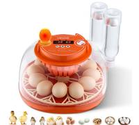 VEVOR Incubadora de 12 Huevos, Volteadora Automática con Luz LED, Control de Temperatura y Humedad, Ventana Transparente con Vista de 360°, para Granjas Domésticas, Pollitos, Patos, y Codornices