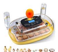 VEVOR Incubadora de 24 Huevos de Gallina, Volteadora Automática con Luz LED, Control de Temperatura, Muestra de Humedad, Ventana Transparente con Vista 360°, Recarga Automática de Agua, 435x260x215 mm
