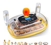 VEVOR Incubadora de 24 Huevos de Gallina, Volteadora Automática con Luz LED, Control de Temperatura y Humedad, Ventana Transparente con Vista 360° y Recarga Automática de Agua, 435 x 260 x 215 mm