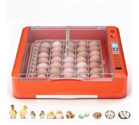 VEVOR Incubadora Huevos, Volteadora Automática con Indicador LED, Pantalla de Temperatura y Control de Humedad, Ventana Transparente con Vista 360°, para Pollitos, Patos (36 Huevos)