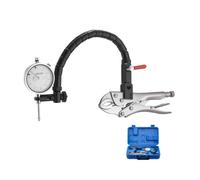 VEVOR Indicador de Cuadrante, con Brazo Flexible 360° y Abrazadera de Bloqueo 360°, Precisión de Medición 0,03 mm, Rango de Medición de 0 a 25,4 mm, con Estuche, para Mecanizado, Negro y Plata
