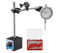 VEVOR Indicador de Cuadrante, con Soporte de Varilla Doble y Estuche, Acero Inoxidable y Aleación Aluminio, Precisión 0,03 mm, Rango Medición 0 a 25,4 mm, con Varillas de Centrado no Magnéticas
