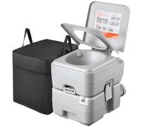 VEVOR Inodoro Portátil con Descarga de Agua con Tanque de Desechos de 20 L, Aprox. 120 Descargas, Inodoro Portátil para Camping Carga de 150 kg para Uso Doméstico, Viaje en Autocaravana, Senderismo