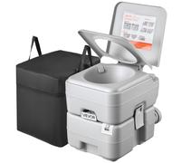 VEVOR Inodoro Portátil con Descarga de Agua con Tanque de Desechos de 20 L, Aprox. 120 Descargas, Inodoro Portátil para Camping Carga de 150 kg para Uso Doméstico, Viaje en Autocaravana, Senderismo